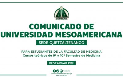 COMUNICADO A ESTUDIANTES DE LA FACULTAD DE MEDICINA
